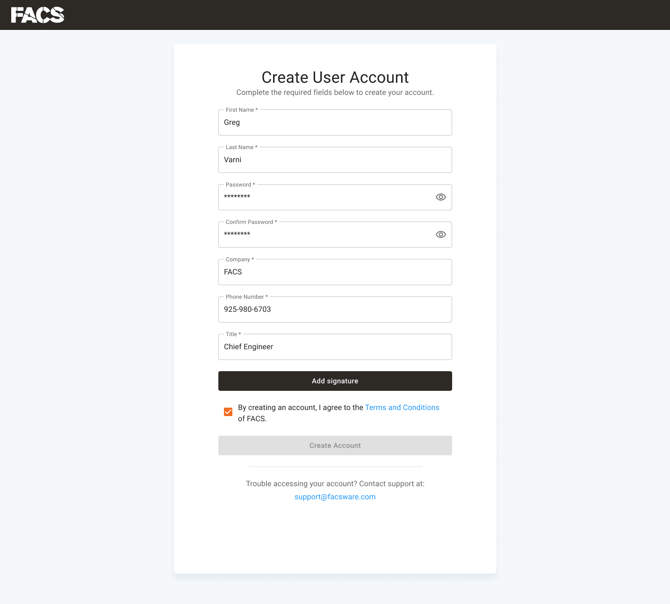 Create User Account