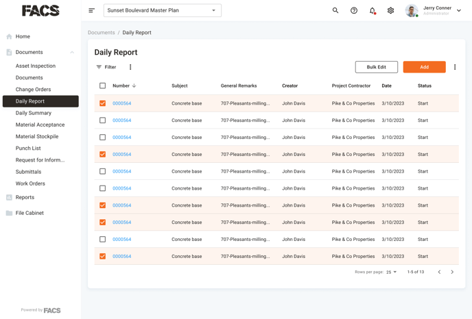 Documents - Log Page - Bulk Edit