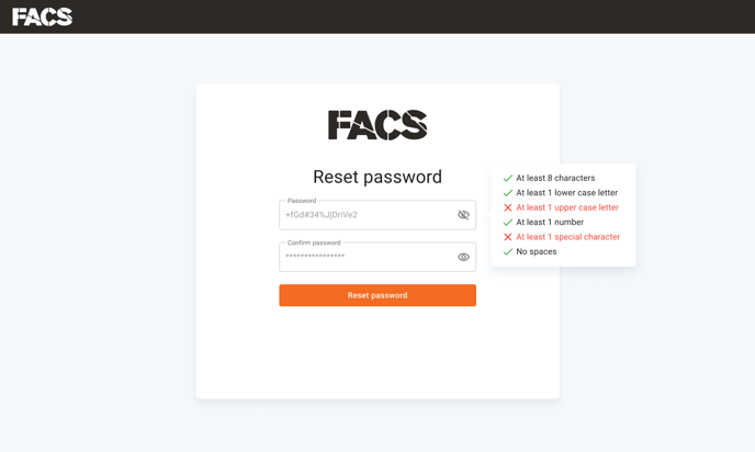 Set new password