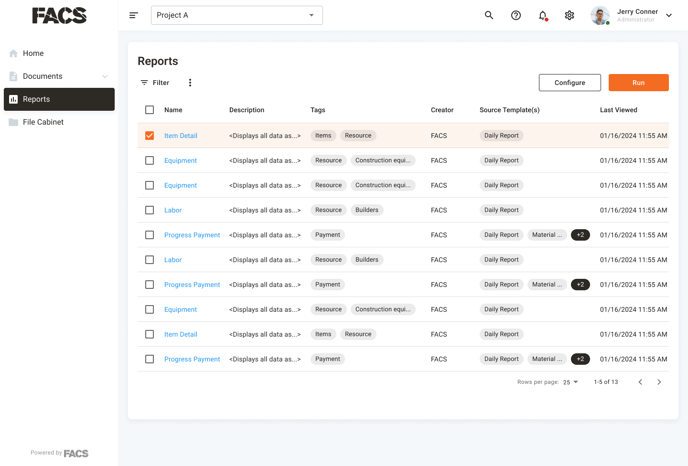Reports - Log - selected 1