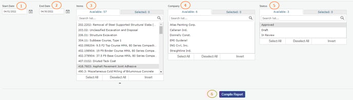 FACS_Report images for Support Site_Item Detail Selection Criteria