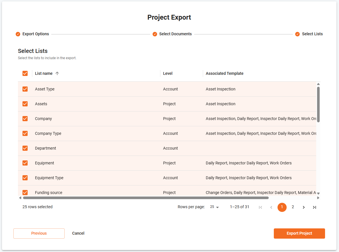 How to export a Project